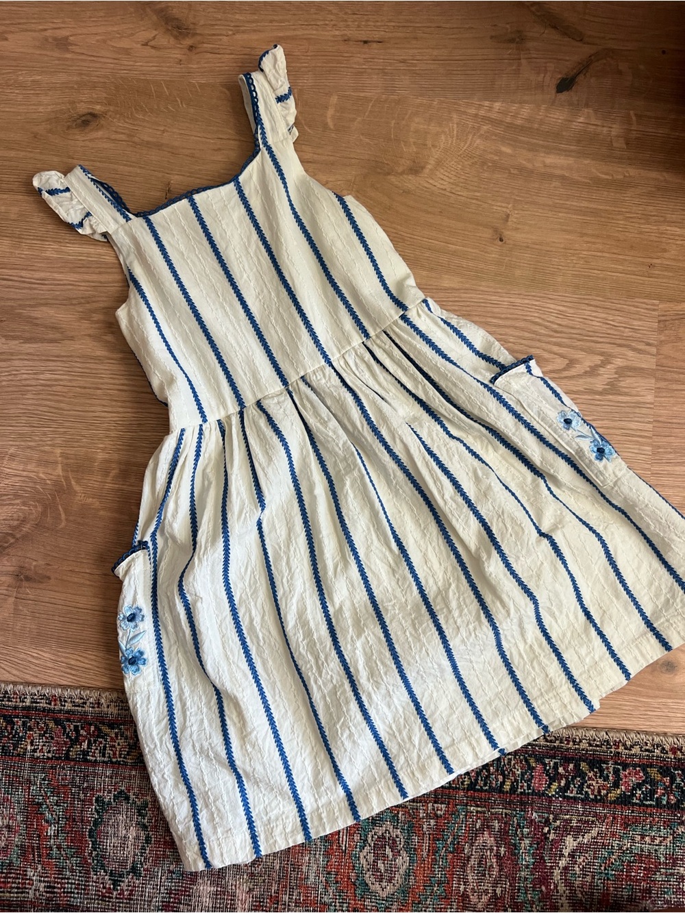Girls blue stripe dress